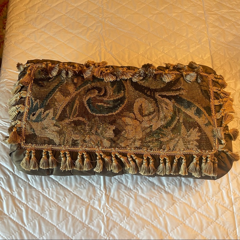 Vintage Handmade Turkish Kilim Pillow with Tassels